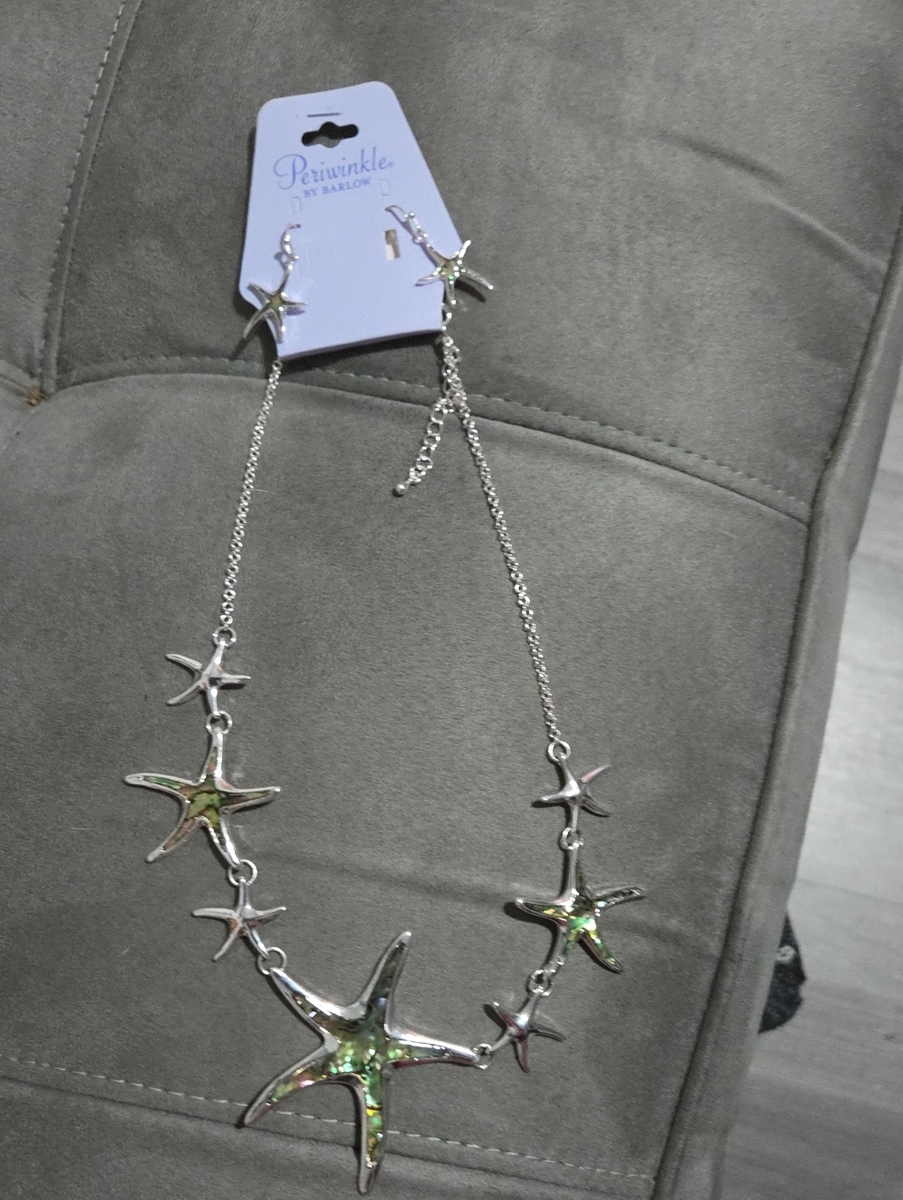 Periwinkle By Barlow Starfish Abalone Necklace & Earring Set. NWT.
